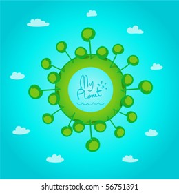 hand-draw symbol of planet earth