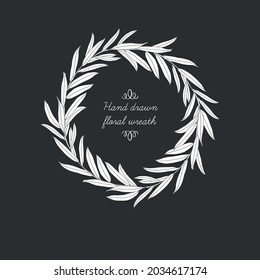 Hand-draw vector laurel wreaths. Elegant botanical graphic.