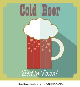 Handdrawin lettering for beer house with mug of craft beer. Brewery poster. Vector illustration - isolated and easy to use.
