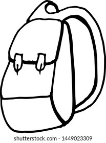 hand-drawing backpack - for school and university. doodle vector illustration for stikcers and posters