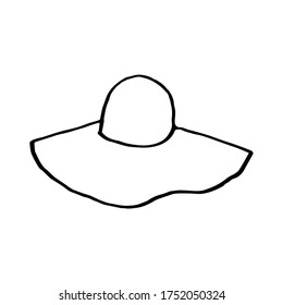 hand-drawing beach hats, summer, vector