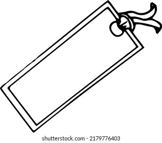 Handdrawing bookmark black and white isolated. Stock vector illustration.