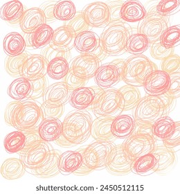 Círculos dibujados a mano con lápiz de color. Fondo Abstractas. Ilustración vectorial.