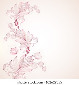 Hand-drawing floral background. Element for design. Vector illustration.