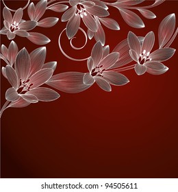 Fondo floral de dibujo a mano. Elemento para el diseño. Ilustración vectorial.