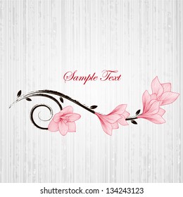 Hand-drawing floral background with flower amaryllis. Element for design. Vector illustration.