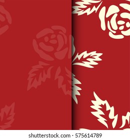 Hand-drawing floral background with flower rose. Element for design. Vector illustration.