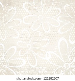 Hand-drawing floral background. Vintage Vector illustration