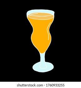 hand-drawing the glass with cocktail, vector
