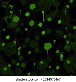Hand-drawing graffiti pattern, ink spots, splashes on a dark background. Abstract Background for design posters, banners, grunge print for t-shirts.