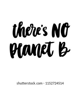 The hand-drawing inscription, wordplay: There is no planet B, on a white background. It can be used for cards, brochures, poster, t-shirts, mugs and other promotional materials.