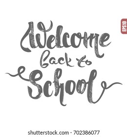 Handdrawing Lettering Welcome School Stock Vector (Royalty Free ...