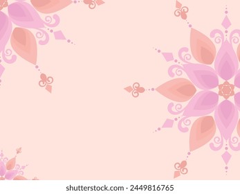 Hand-drawing Mandala abstract pink background