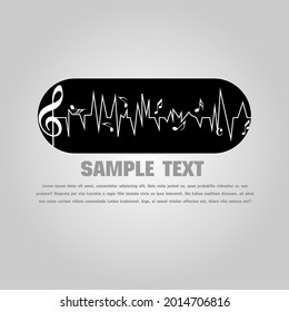 Hand-drawing of musical lines with bass and treble clefs and notes isolated on white background. Vector
