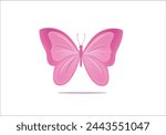 handdrawing pink butterfly design vector art
