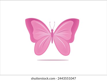 dibujo a mano mariposa rosa diseño vector arte