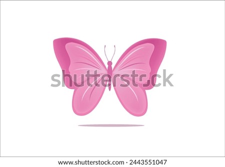 handdrawing pink butterfly design vector art