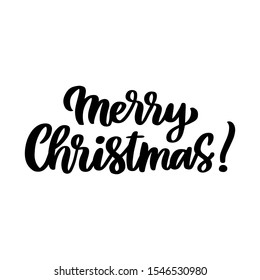 The hand-drawing quote: Merry Christmas, in a trendy calligraphic style. It can be used for card, mug, brochures, poster, t-shirts, phone case etc. 