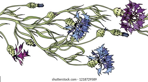 Hand-drawing seamless brush Vector