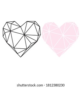 Hand-drawing silhouette background collection. Vector heart. Element for design.