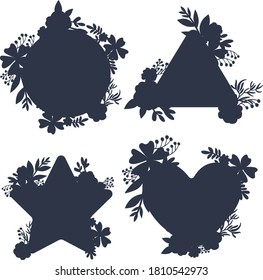 Handgezeichneter silhouettener Hintergrund. Vektorblumen. Element für Design.
