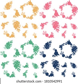 Hand-drawing silhouette background. Vector flowers. Element for design.