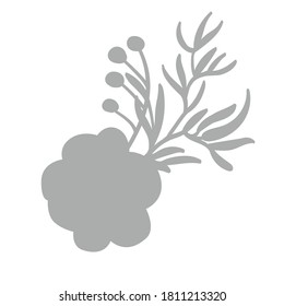 Hand-drawing silhouette background. Vector flowers. Element for design.