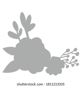 Hand-drawing silhouette background. Vector flowers. Element for design.