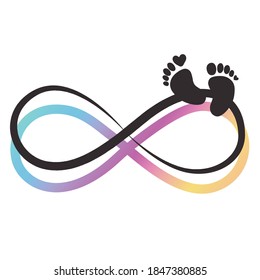 Hand-drawing silhouette background. Vector infinity symbol. Element for design.