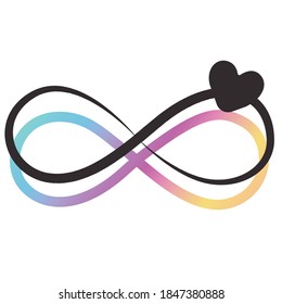 Hand-drawing silhouette background. Vector infinity symbol. Element for design.