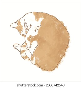 Dibujo manual El gato dormido ofrece un ambiente acogedor