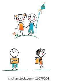 hand-drawing style kids