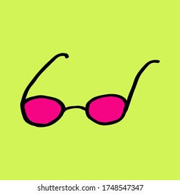 hand-drawing sunglasses, summer, vector, doodle