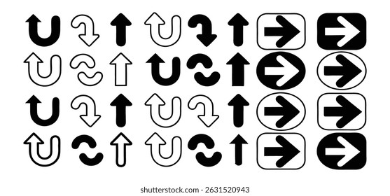 Hand-drawing Vector arrows and number icon set design illustration