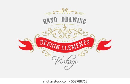 hand-drawing vintage flourishes and frames