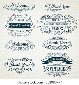 hand-drawing vintage flourishes and frames