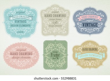 hand-drawing vintage flourishes and frames