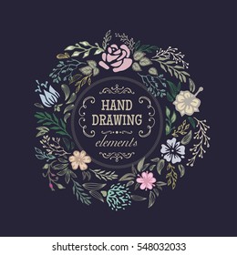 hand-drawing vintage frame