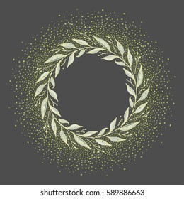 hand-drawing wreath with spring branches