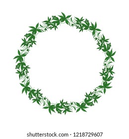 Hand-drawing wreath of wild flowers Vector.