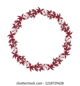 Hand-drawing wreath of wild flowers Vector.
