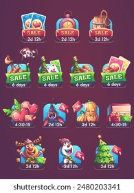 Hand-drawn 100 vector image. Digital illustration. Solitaire pirates - cartoon vector color illustration set of various items. 