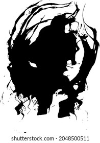 Hand-drawn abstract artwork, ink Stroke, dirt, abstract sketch. Vector illustration.