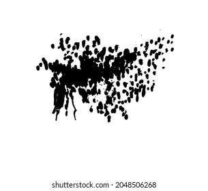 Hand-drawn abstract artwork, ink stroke, abstract sketch. Vector dots illustration.
