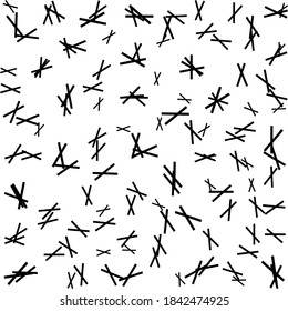 Hand-drawn abstract black patterns and stripes