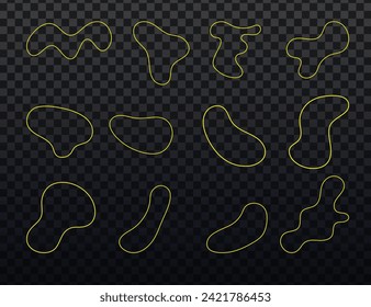 vector de colección de formas de línea de fluido de blobs abstracto a mano