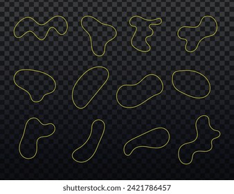 vector de colección de formas de línea de fluido de blobs abstracto a mano