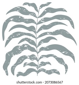 Hojas tropicales de boho abstractas dibujadas a mano con forma de color aislada en el fondo blanco. Ilustración plana vectorial. Diseño para el patrón, logotipo, carteles, invitación, tarjeta de saludo