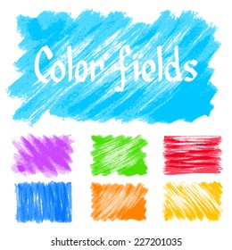 Hand-drawn abstract color ink backgrounds. Eps8. Global colors. Gradients free.