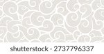 Hand-drawn abstract curly waves seamless pattern.